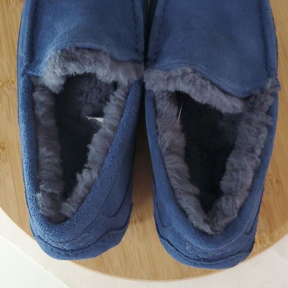 UGG Ascot Slipper Deep Ocean Suede Wool Comfort Loafer Men's US 8/ EU 41 NIB - Picture 7 of 14